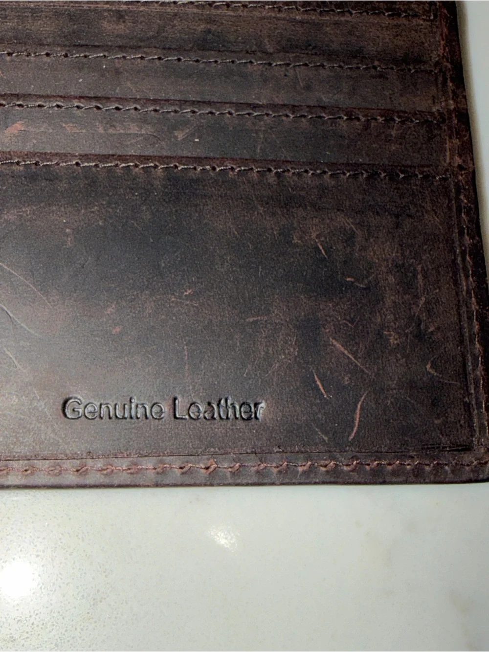 ESTALON Men's Dark Brown Leather Card & Key Wallet